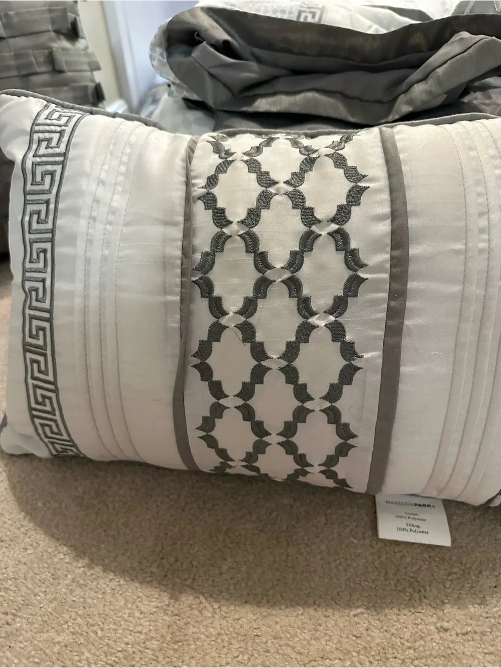 Full Size Gray Madison Park comforter Set Bed
